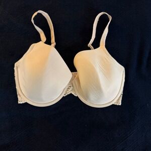 Wacoal Lace Finesse T-Shirt Bra 36DD Sand Nude Underwire Floral Lace 85340